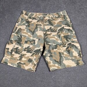 Levis Camo Cargo Shorts Mens 34 Y2K Skater Flap Pockets Utility Baggy Gorpcore